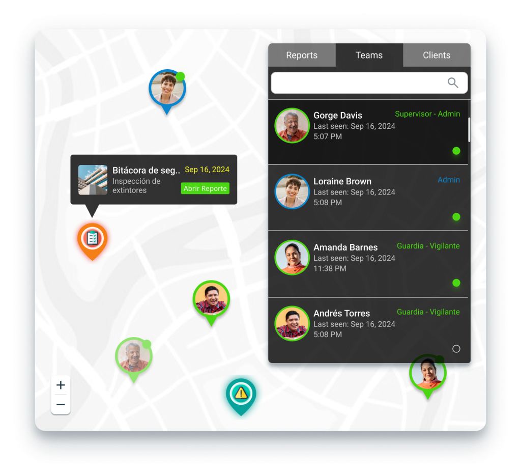 CityTroops - Reporte mapa Software para empresas de seguridad privada y limpieza 1