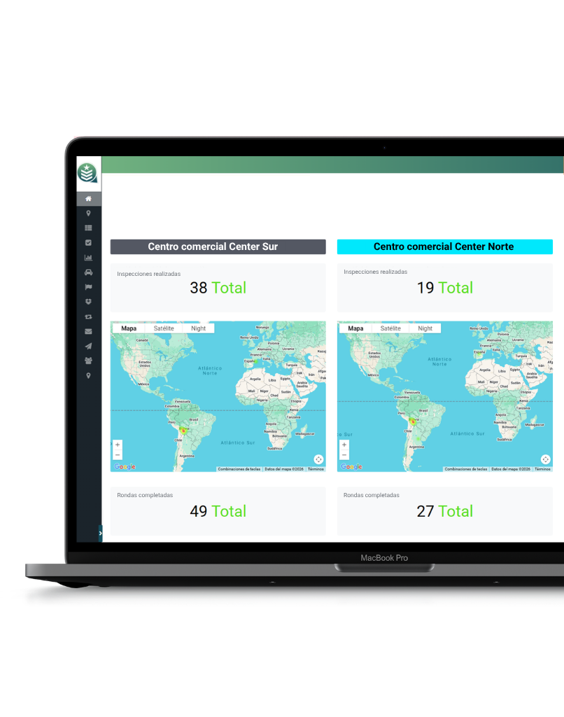 CityTroops - Dashboard de múltiples malls del software de seguridad para centros comerciales
