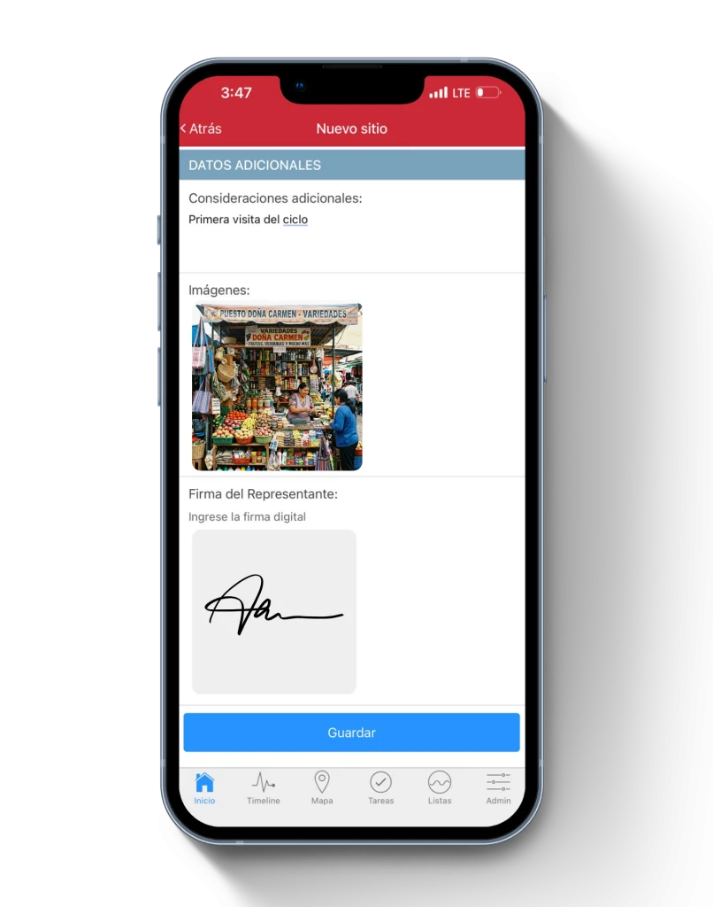 App CityTroops con evidencia fotográfica del punto de venta en canal tradicional y firma digital del representante registradas desde campo