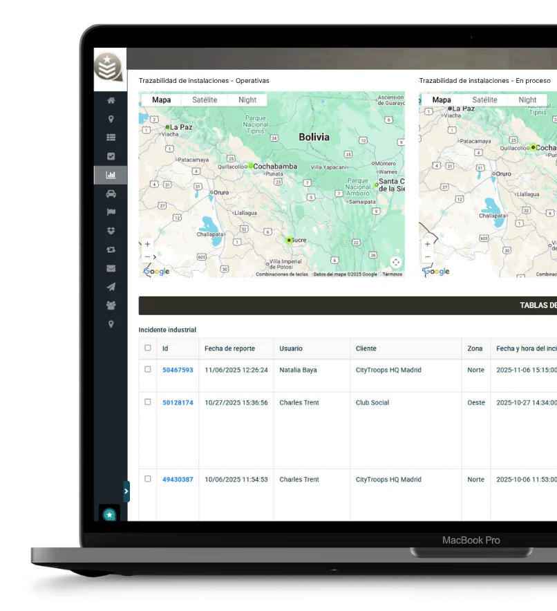Dashboard de mantenimiento con acceso exclusivo por cliente y trazabilidad de instalaciones