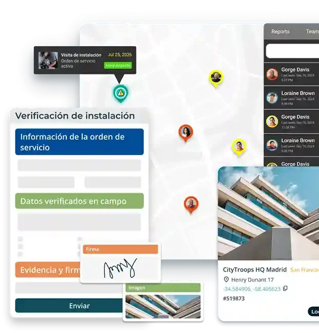 Gestión de mantenimiento técnico conectando técnicos, supervisores y clientes en una sola plataforma